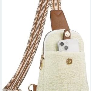 Small Fleece Crossbody Bag NWOT